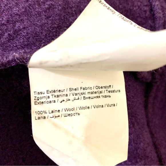 Xanaka 100% Wool Ruffled Shawl Cardigan/Sweater - Purple - Size 8 - Picture 11 of 11